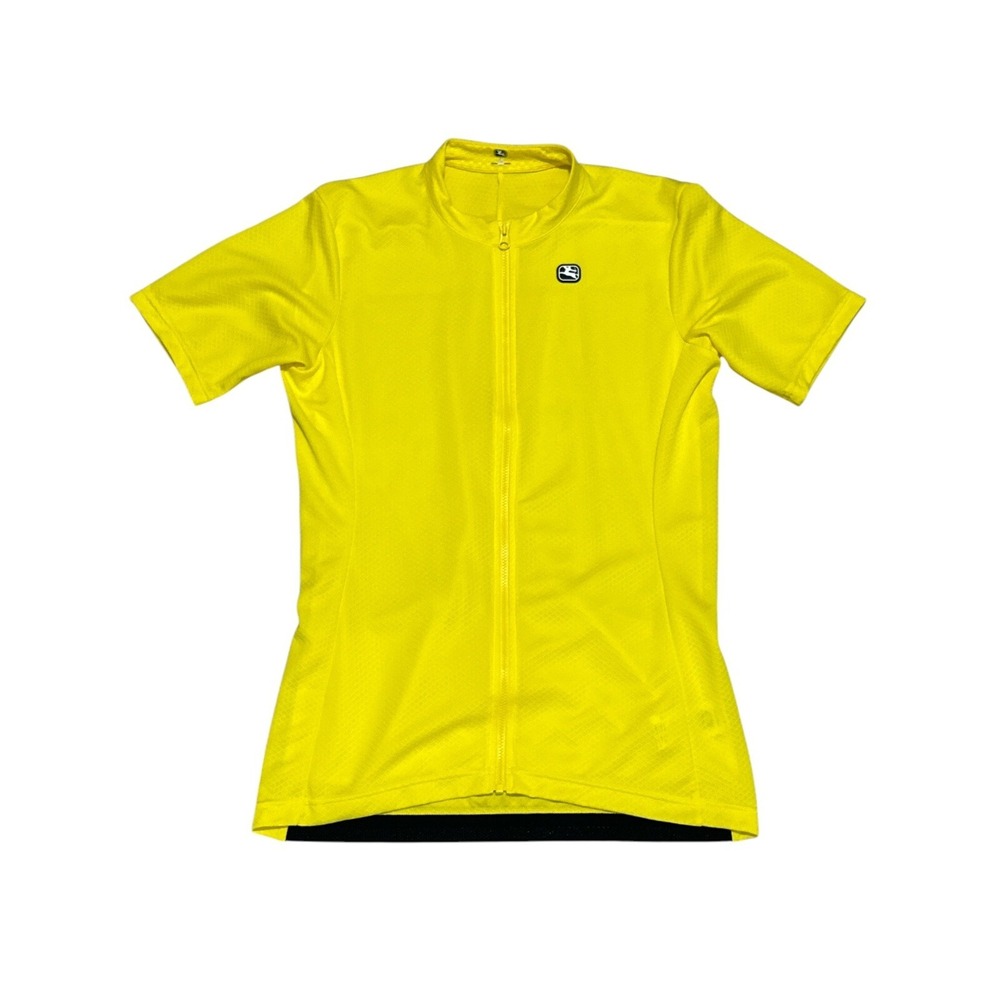 Giordana Yellow Lightweight Cycling Short Sleeve Three Pockets Jersey Size L